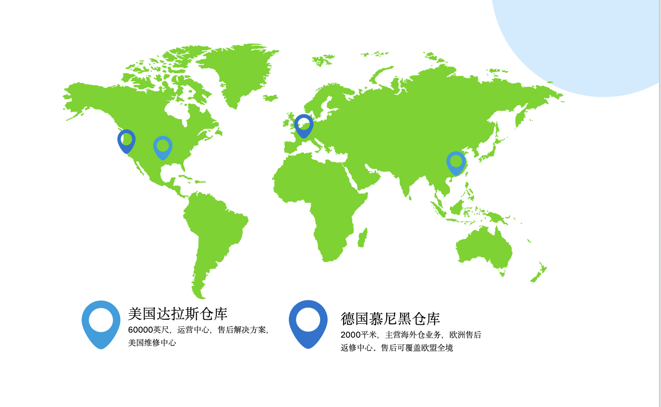 GEEK X 美国达拉斯、德国慕尼黑和深圳运营中心服务网络地图